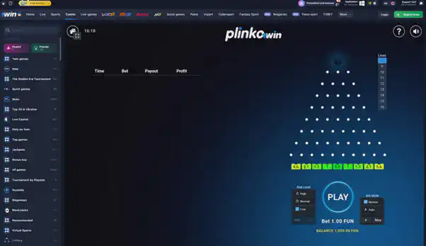 1win Plinko